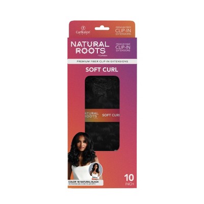 Curlkalon Soft Curl 10 inch Clip-In Natural Black Hair Extensions 9ct - New - M2G