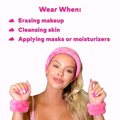 MakeUp Eraser Drip Eraser Head Band/Wrist Guards 3ct - New - M2G