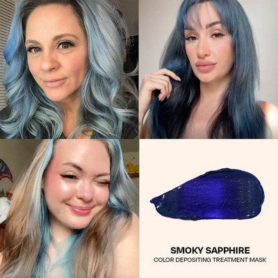 Overtone Smoky Sapphire Hair Mask- Semi-Permanent Hair Dye & Color Conditioner Misty Turquoise for Brown & Blonde Hair - New - M2G