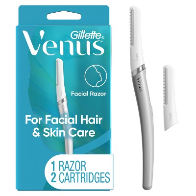 Venus for Facial Hair & Skin Care Exfoliating Dermaplaning Razor + 2 Blade Refills Starter Kit 3ct - New - M2G