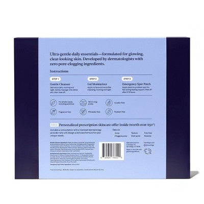 Curology Skincare Starter Set Gentle Essentials Kit for All Skin Types 3ct - Imperfect Box - M2G