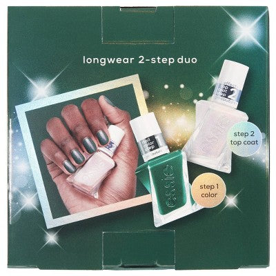 essie gel by essie Evergreen Fantasy Longwear Duo Gift Set Vegan Nail Polish Set 2pc - Imperfect Box - M2G
