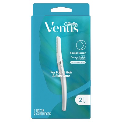 Venus for Facial Hair & Skin Care Exfoliating Dermaplaning Razor + 2 Blade Refills Starter Kit 3ct - New - M2G