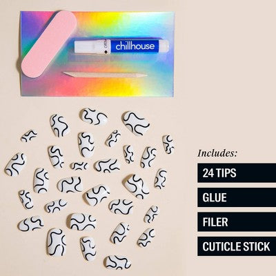 Chillhouse Chill Tips Press-On Fake Nails Wavy Baby 24ct - New - M2G