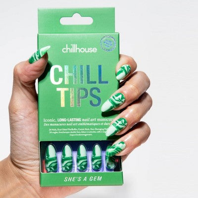 Chillhouse Chill Tips Press-On Fake Nails Shes a Gem 24ct - New - M2G