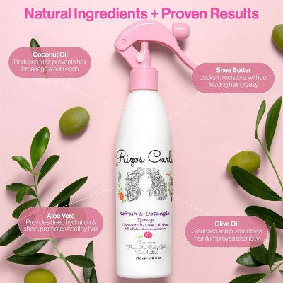Rizos Curls Refresh & Detangle Spray 10 fl oz - Imperfect Container - M2G