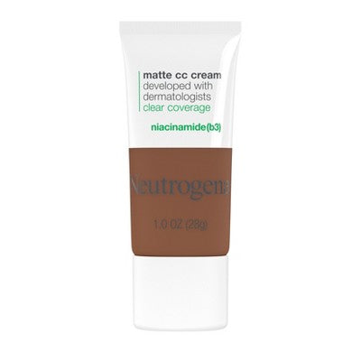Neutrogena Clear Coverage Flawless Matte Color Correcting Cream, Full-Coverage 9.0 Cinnamon - New - M2G