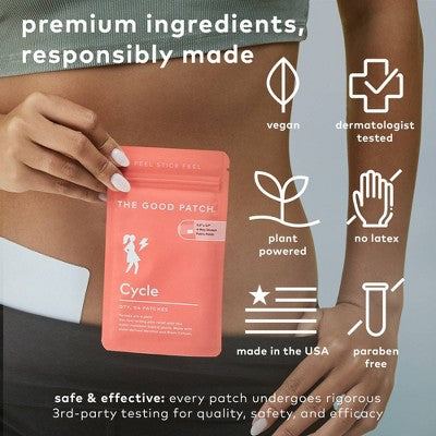 The Good Patch Cycle Plant-Based Vegan Wellness Patch 4ct. - New - M2G