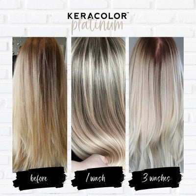 Keracolor Color + Clenditioner Temporary Hair Color Platinum 12 fl oz - Imperfect Container - M2G