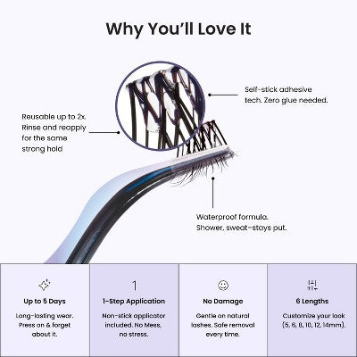 KISS Products imPRESS Long Lasting Press-On Self Adhesive False Eyelashes Demi Edgy 24ct - New - M2G