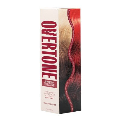 Overtone Scarlet Red Daily Conditioner- Semi-Permanent Ruby Red 4.5 oz - New - M2G