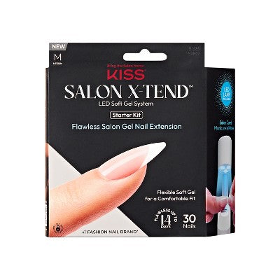 KISS Products Salon X-tend LED Soft Gel System Pure Fake Nails - Imperfect Box - M2G