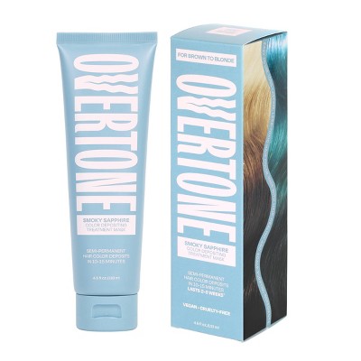 Overtone Smoky Sapphire Hair Mask- Semi-Permanent Hair Dye & Color Conditioner Misty Turquoise for Brown & Blonde Hair - New - M2G