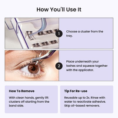 KISS Products imPRESS Long Lasting Press-On Self Adhesive False Eyelashes Demi Edgy 24ct - New - M2G