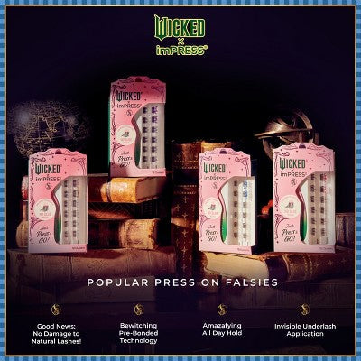 KISS Products Wicked X imPRESS Press-On Self Adhesive False Eyelashes Ozspresso 12ct - New - M2G