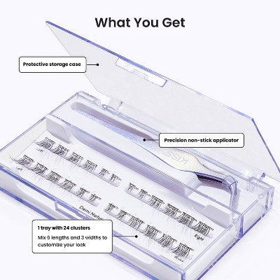 KISS Products imPRESS Long Lasting Press-On Self Adhesive False Eyelashes Demi Edgy 24ct - New - M2G