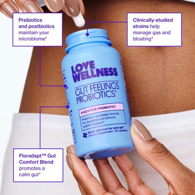 Love Wellness Gut Feelings Probiotics for a Healthy Gut & Immunity 30ct - Imperfect Container - M2G