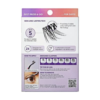 KISS Products imPRESS Long Lasting Press-On Self Adhesive False Eyelashes Demi Edgy 24ct - New - M2G