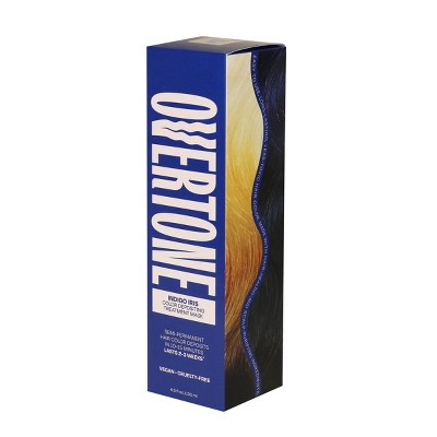 Overtone Indigo Iris Hair Mask Semi-Permanent Hair Dye & Color Conditioner Blue for Brown & Blonde Hair - New - M2G
