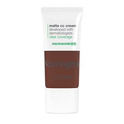 Neutrogena Clear Coverage Flawless Matte Color Correcting Cream, Full-Coverage 10.0 Sienna - New - M2G
