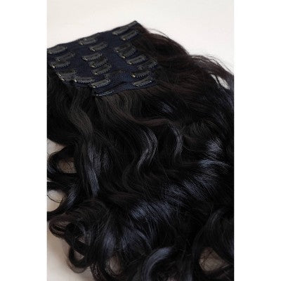 Curlkalon Soft Curl 10 inch Clip-In Natural Black Hair Extensions 9ct - New - M2G