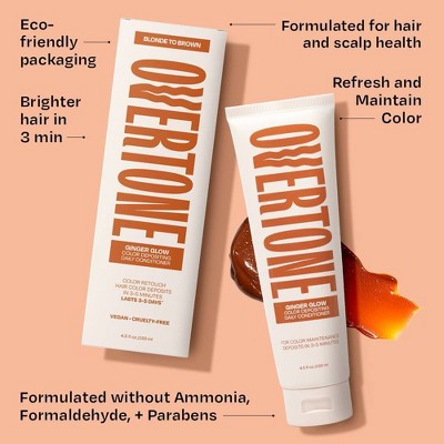 Overtone Ginger Glow Daily Conditioner- Semi-Permanent Copper 4.5 oz - New - M2G
