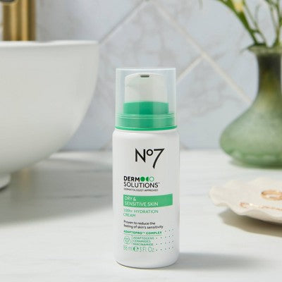 No7 Derm Solutions 100HR Hydration Cream Moisturiser Dry & Sensitive Skin 3oz - Imperfect Container - M2G