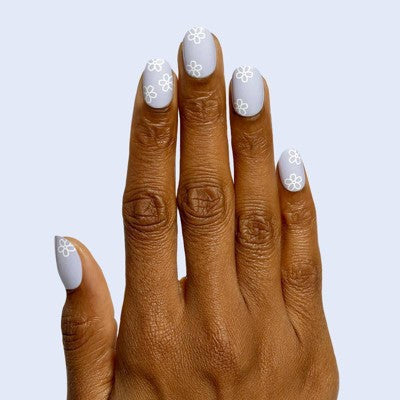 Olive & June Fake Nails S Round Floral Doodle 32ct - New - M2G