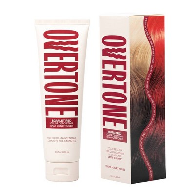 Overtone Scarlet Red Daily Conditioner- Semi-Permanent Ruby Red 4.5 oz - New - M2G
