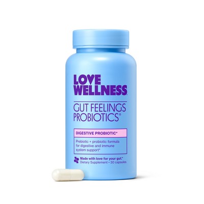 Love Wellness Gut Feelings Probiotics for a Healthy Gut & Immunity 30ct - Imperfect Container - M2G
