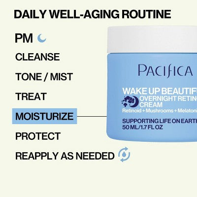 Pacifica Wake Up Beautiful Overnight Retinol Cream 1.7 fl oz - Imperfect Box - M2G
