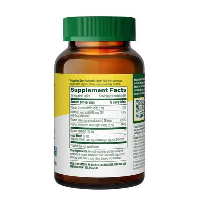 MegaFood Blood Builder Vegan Iron Supplement 60ct - New - M2G