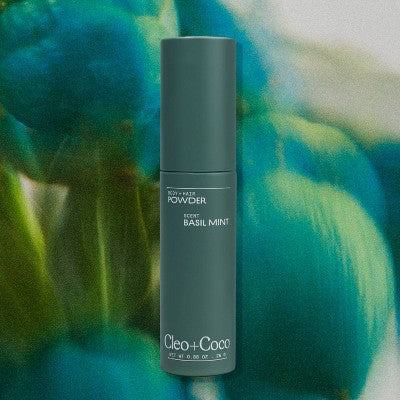 cleo+coco. Body and Hair Antiperspirants and Deodorant Powder Basil Mint 0.88oz - New - M2G