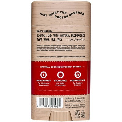DR. SQUATCH Men's Natural Deodorant Sandalwood Summit 2.65oz - New - M2G