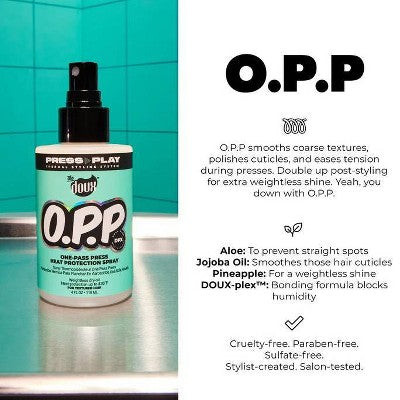 The Doux O.P.P. One-Pass Press Heat Protectant Spray 4 fl oz - New - M2G