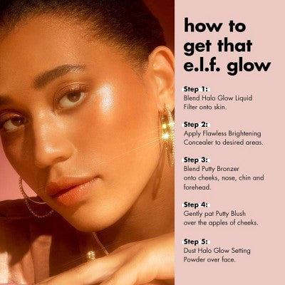 e.l.f. Halo Glow Liquid Filter Highlighter 5.5 Medium/Tan 1.06 fl oz - New - M2G