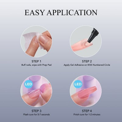 KISS Products Salon X-tend LED Soft Gel System Pure Fake Nails - Imperfect Box - M2G