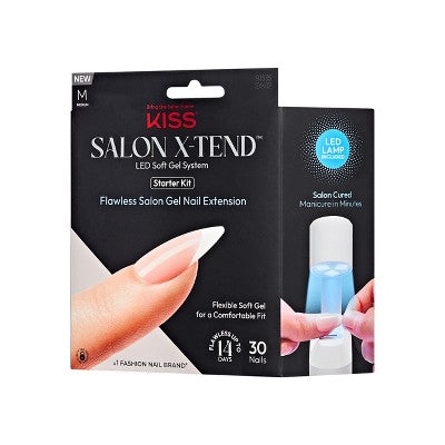 KISS Products Salon X-tend LED Soft Gel System Pure Fake Nails - Imperfect Box - M2G
