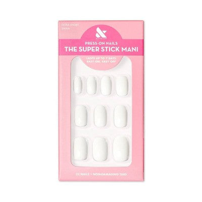 Olive & June Fake Nails XS Squoval Swan 32ct - New - M2G