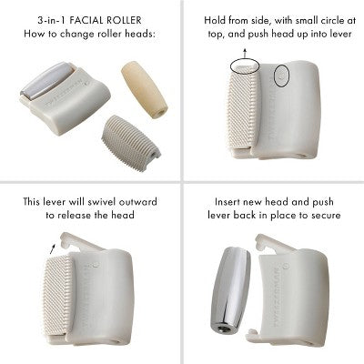 Tweezerman 3-in-1 Skin Revival Roller Kit - New - M2G