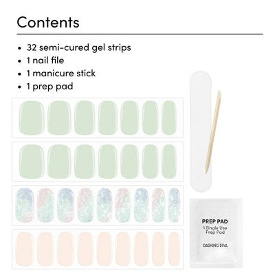 Dashing Diva Glaze Semi-Cured Gel Nail Polish Strips Emerald Marble 32ct - New - M2G