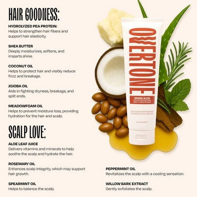 Overtone Ginger Glow Daily Conditioner- Semi-Permanent Copper 4.5 oz - New - M2G