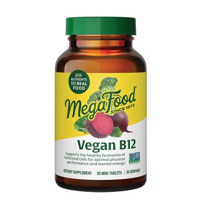 MegaFood Vegan Vitamin B12, Vitamin B Supplement 30ct - New - M2G