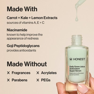 Honest Beauty Daily Green Juice Antioxidant Super Serum 1 fl oz - New - M2G