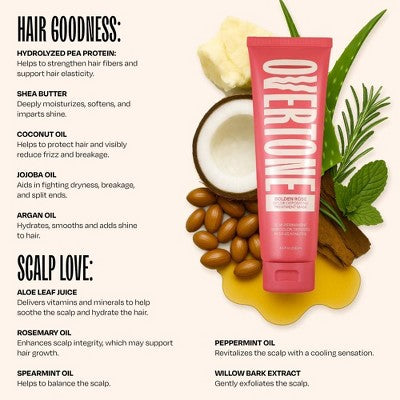 Overtone Golden Rose Hair Mask Semi-Permanent Hair Dye & Color Conditioner - New - M2G