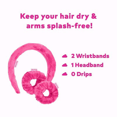 MakeUp Eraser Drip Eraser Head Band/Wrist Guards 3ct - New - M2G