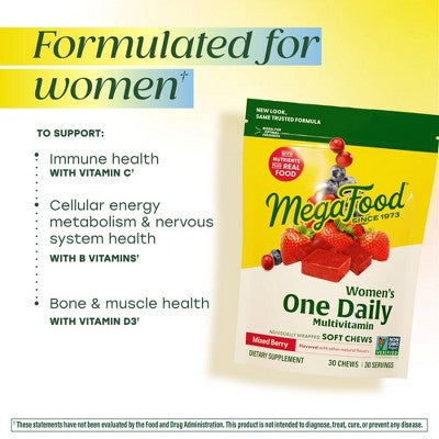 MegaFood Womens Multivitamin Mixed Berry Soft Chew 30ct - New - M2G