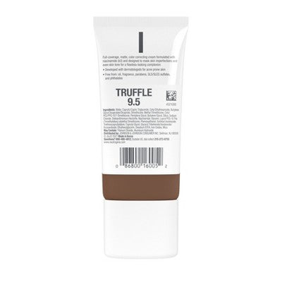 Neutrogena Clear Coverage Flawless Matte Color Correcting Cream, Full-Coverage 9.5 Truffle - New - M2G