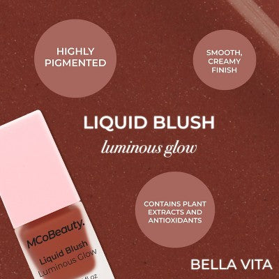 MCoBeauty Liquid Blush Luminous Glow Bella Vita/Dusty Rose 0.5 fl oz - New - M2G