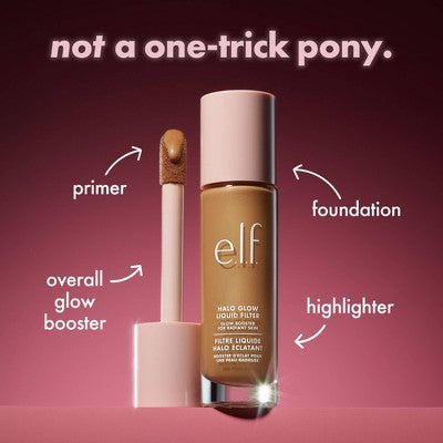 e.l.f. Halo Glow Liquid Filter Highlighter 5.5 Medium/Tan 1.06 fl oz - New - M2G